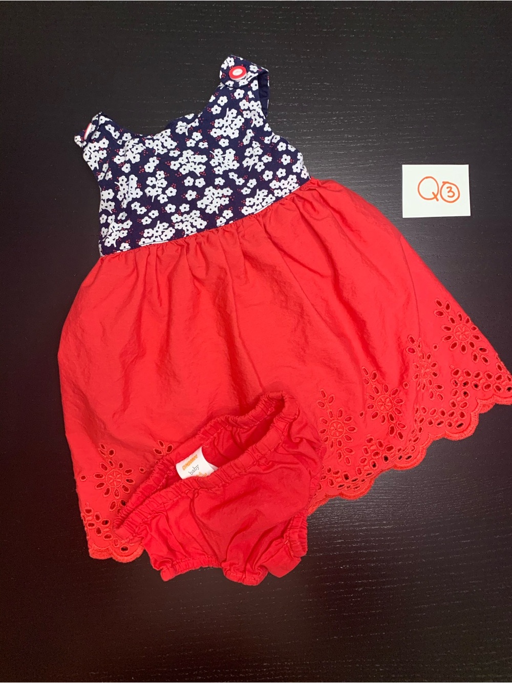 Gymboree 3-6m Pink and Navy Floral Dress